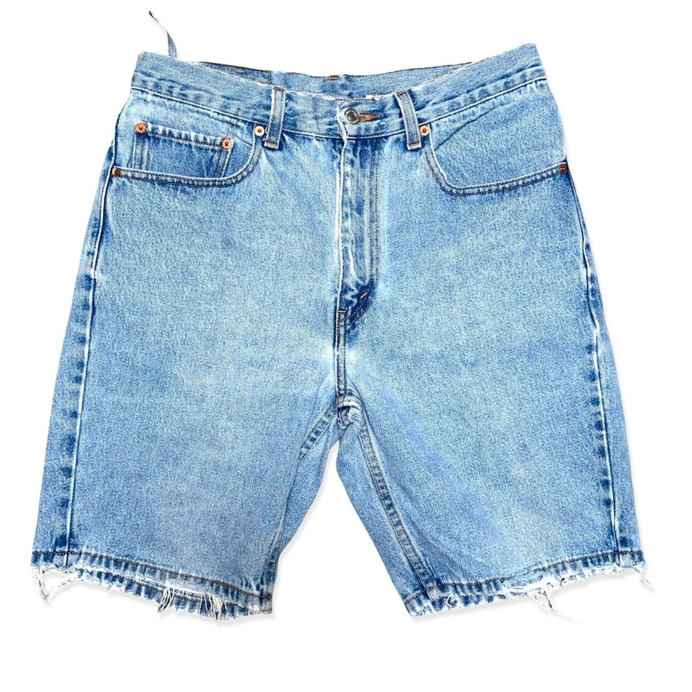 Vintage Levi's 505 Denim Cutoff Shorts Men's 33 Blue Distressed 2002